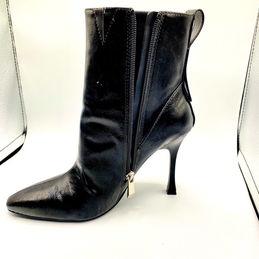 Black Shiny Ankle Boots with High‎ Heels- Size EU39 /US8 - Picture 3 of 14